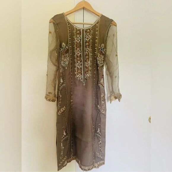 PAKISTANI CUSTOM DESIGNER FORMAL INDIAN DRESS 3 PIECE - Picture 4 of 16